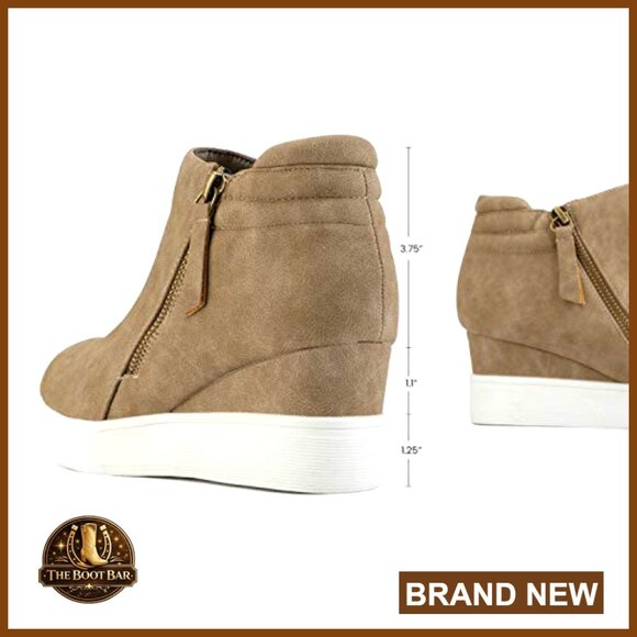 Platform Wedge Sneaker Ankle Booties with Zipper Closure - Picture 5 of 7